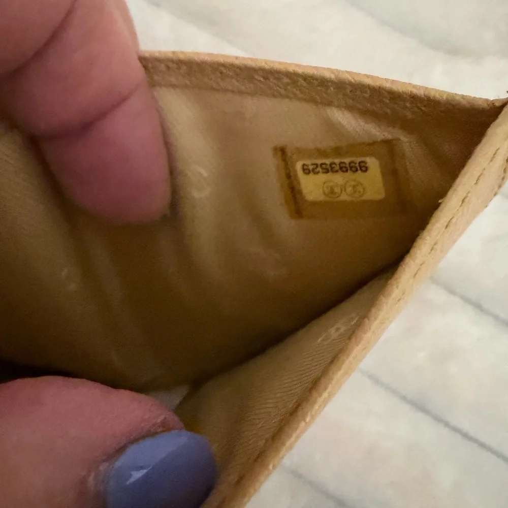 CHANEL Compact Caviar Coco Button Trifold Wallet